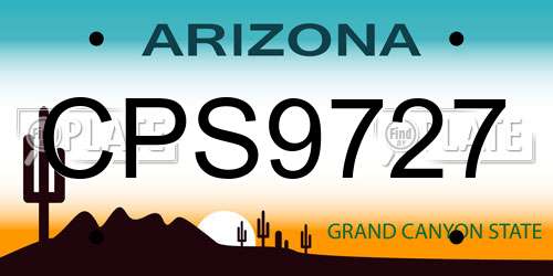 CPS9727 Arizona License Plate
