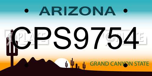 CPS9754 Arizona License Plate