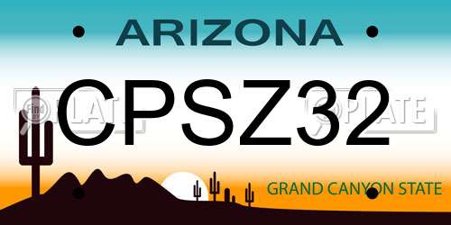 CPSZ32 Arizona License Plate