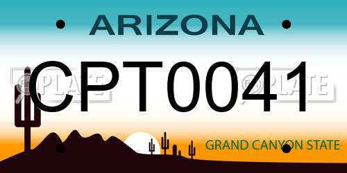 CPT0041 Arizona License Plate
