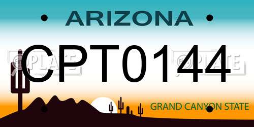 CPT0144 Arizona License Plate