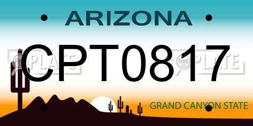 CPT0817 Arizona License Plate