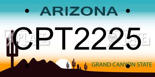 CPT2225 Arizona License Plate