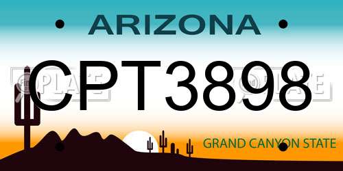 CPT3898 Arizona License Plate