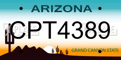CPT4389 Arizona License Plate
