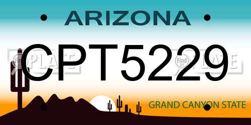 CPT5229 Arizona License Plate