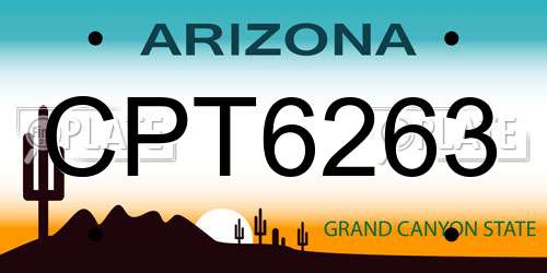 CPT6263 Arizona License Plate