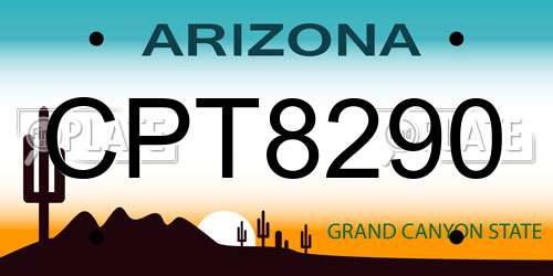 CPT8290 Arizona License Plate