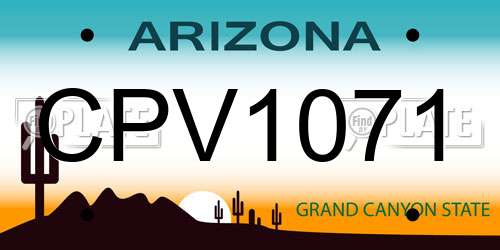 CPV1071 Arizona License Plate