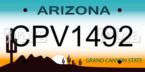 CPV1492 Arizona License Plate