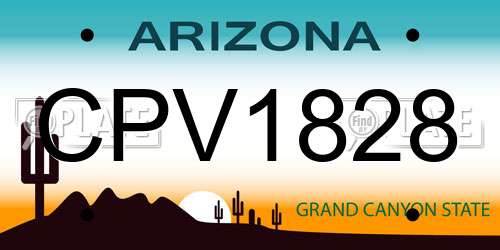 CPV1828 Arizona License Plate