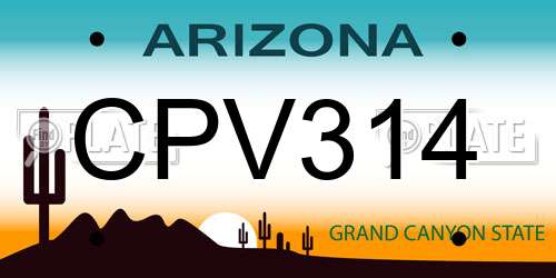 CPV314 Arizona License Plate