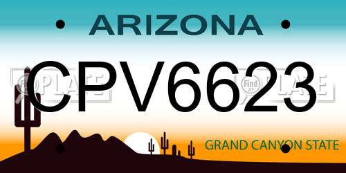 CPV6623 Arizona License Plate