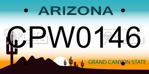 CPW0146 Arizona License Plate