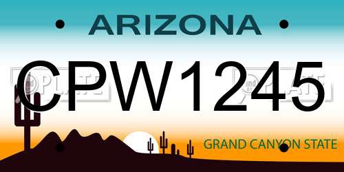 CPW1245 Arizona License Plate