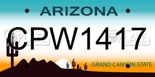 CPW1417 Arizona License Plate