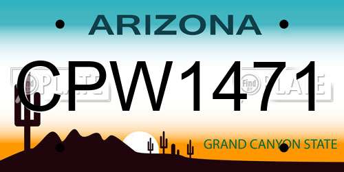 CPW1471 Arizona License Plate