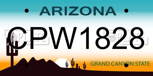 CPW1828 Arizona License Plate