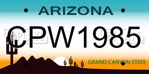 CPW1985 Arizona License Plate