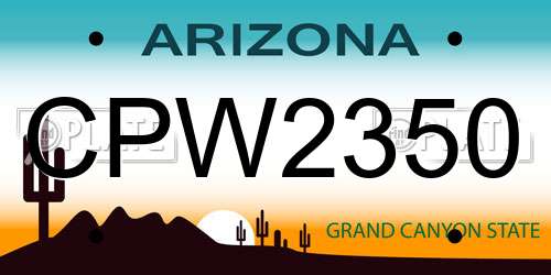 CPW2350 Arizona License Plate