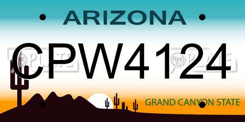 CPW4124 Arizona License Plate