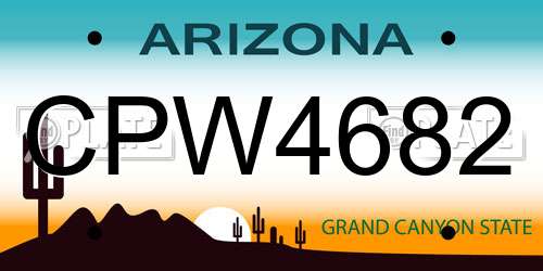 CPW4682 Arizona License Plate