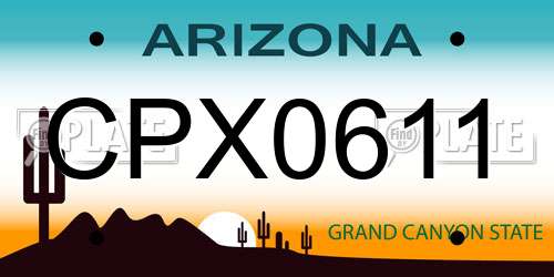 CPX0611 Arizona License Plate