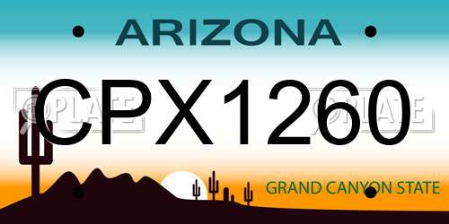 CPX1260 Arizona License Plate