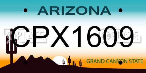 CPX1609 Arizona License Plate