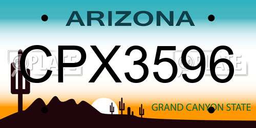 CPX3596 Arizona License Plate