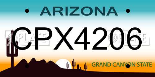 CPX4206 Arizona License Plate
