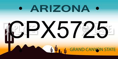 CPX5725 Arizona License Plate