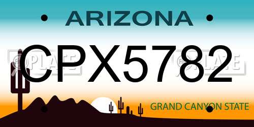 CPX5782 Arizona License Plate