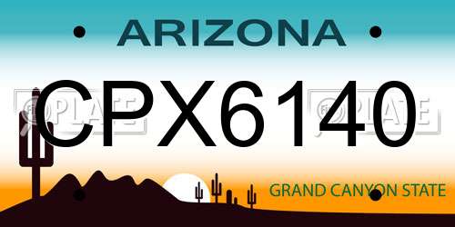 CPX6140 Arizona License Plate