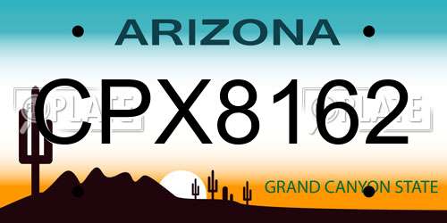 CPX8162 Arizona License Plate