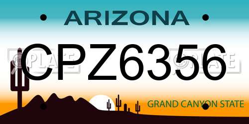 CPZ6356 Arizona License Plate