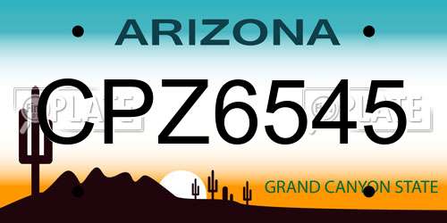 CPZ6545 Arizona License Plate