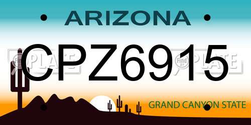 CPZ6915 Arizona License Plate