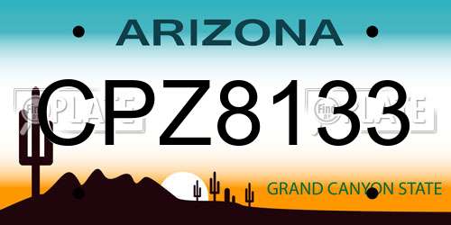 CPZ8133 Arizona License Plate