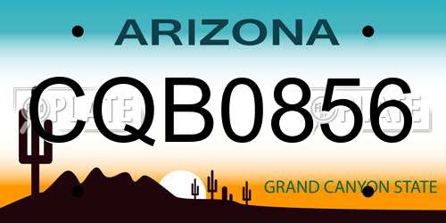 CQB0856 Arizona License Plate
