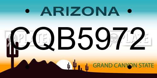CQB5972 Arizona License Plate