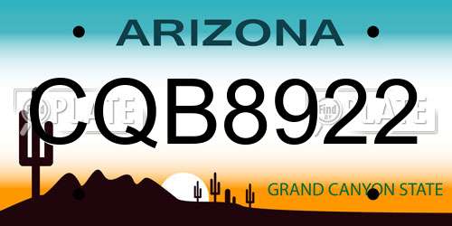CQB8922 Arizona License Plate