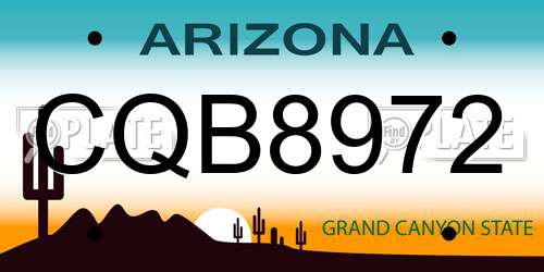 CQB8972 Arizona License Plate