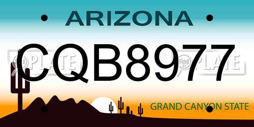 CQB8977 Arizona License Plate