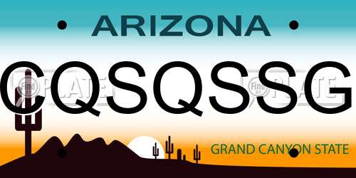 CQSQSSG Arizona License Plate