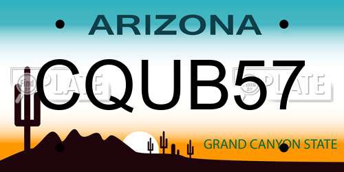 CQUB57 Arizona License Plate