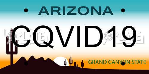 CQVID19 Arizona License Plate