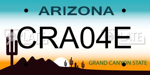 CRA04E Arizona License Plate