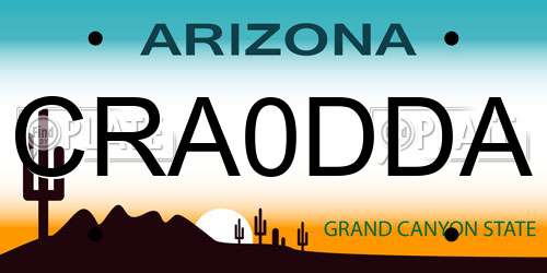 CRA0DDA Arizona License Plate