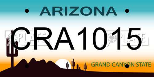 CRA1015 Arizona License Plate